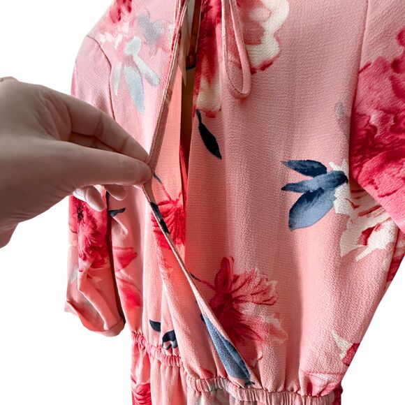 LET THEM EAT CAKE “Adrienne” Pink Floral Jumpsuit Romper - Women’s Small - Picture 8 of 16